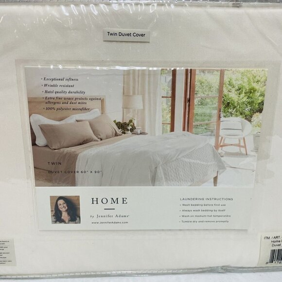 Jennifer Adams Home Eternal Collection Twin Duvet Cover Off White - Picture 3 of 5